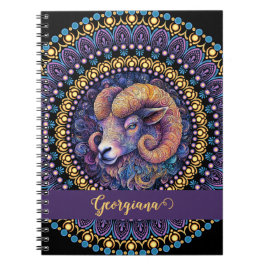 Cuaderno Aries Zodiac Dot Mandala