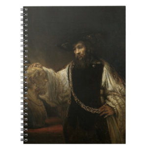 Cuaderno Aristóteles (384-322 A.C.) con un busto del home