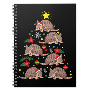 Cuaderno Armadillo árbol de adorno navideño divertido gua