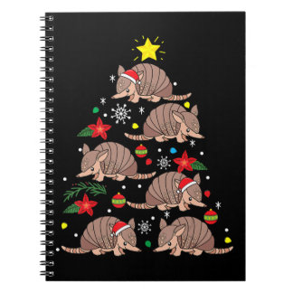 Cuaderno Armadillo árbol de adorno navideño divertido guard