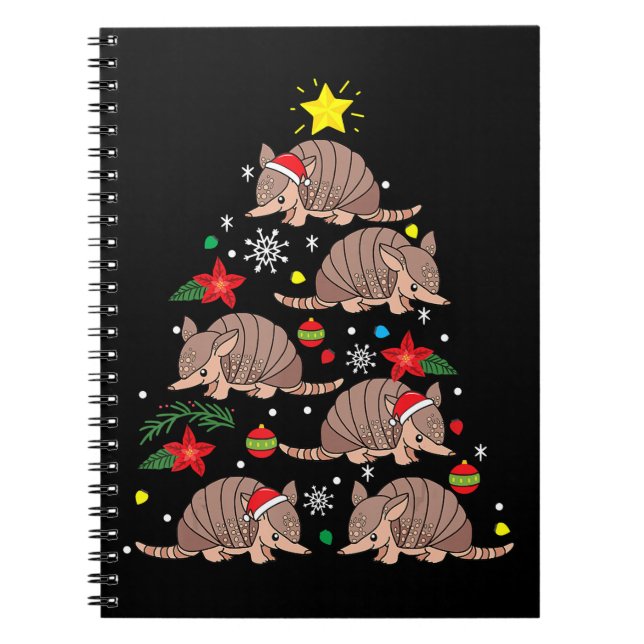 Cuaderno Armadillo árbol de adorno navideño divertido guard (Frente)