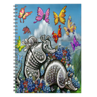 Cuaderno Armadillos Bluebonnets Mariposas Flores silvestres