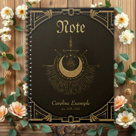 Cuaderno Armonía de los elementos: luna, oro y geometría.