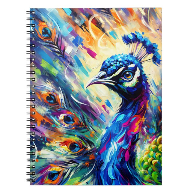 Cuaderno Armonía de Pavo Real Florido (Frente)