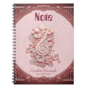 Cuaderno Armonía en rosa, un majestuoso y estilizado trinqu