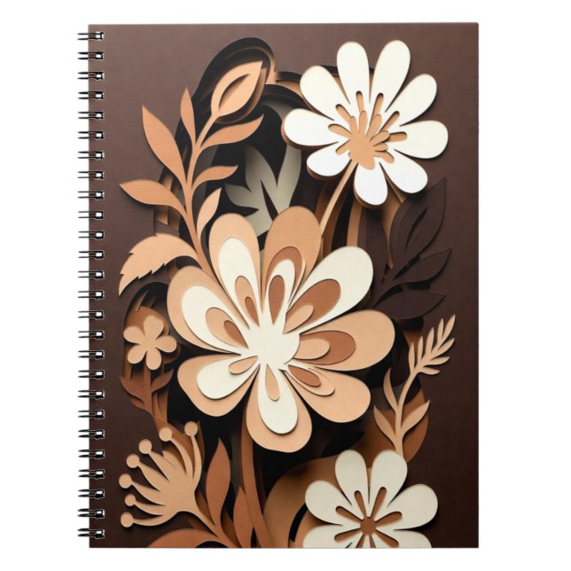 Cuaderno Armonía Floral de Papel Cortado en Capas (Frente)