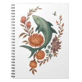 Cuaderno Armonía floral del tiburón - Arte de la naturaleza