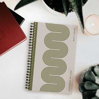 Cuaderno Army Lombard Wavy Lines Modern Custom Notebook