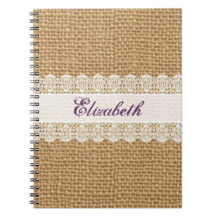 Cuaderno Arpillera con el cordón delicado - monograma