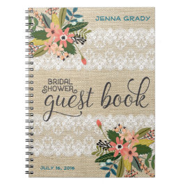 Cuaderno Arpillera y libro de visitas nupcial de la ducha