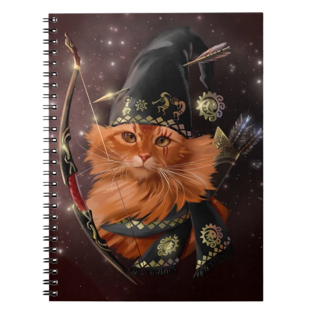 Cuaderno Arqueador de gatos rojo (Frente)