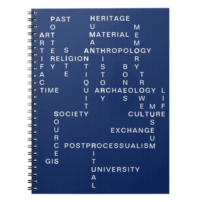 Cuaderno Arqueología y crucigrama azules de la antropología (Frente)