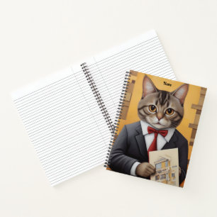 Cuaderno Arquitecto de gato elegante Arte divertido gato de