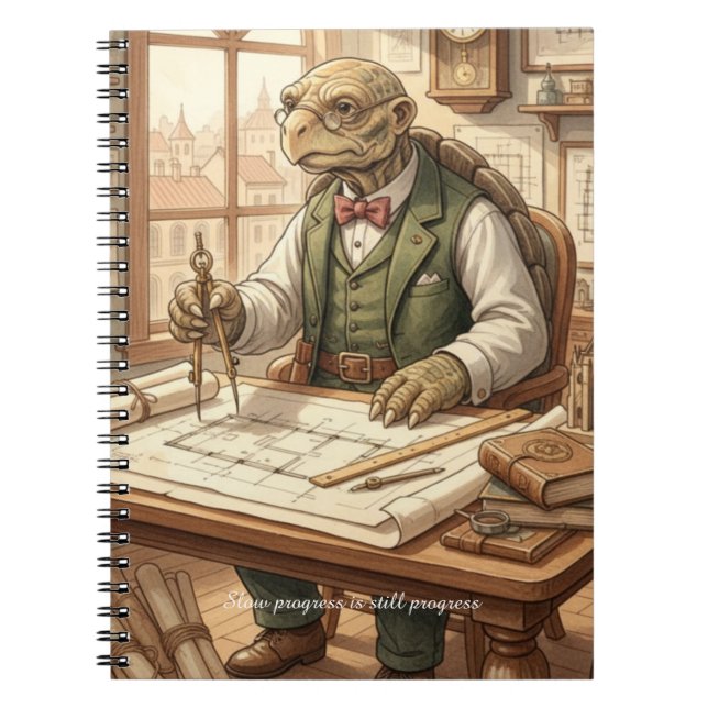 Cuaderno Arquitecto Tortuga Sabia Acuarela Vintage Académic (Frente)