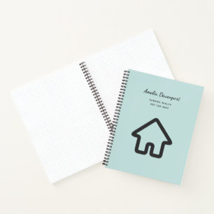 Cuaderno Arquitectura de bienes raíces Icono de casa de neg