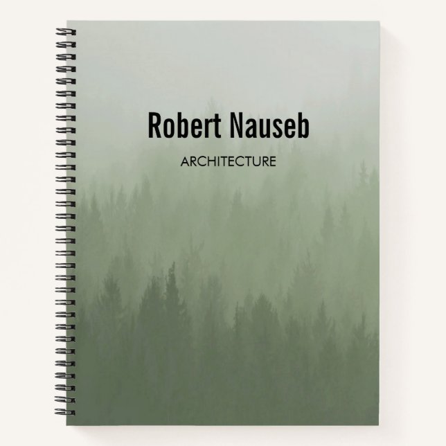 Cuaderno Arquitectura de bosque de niebla gris (Anverso)