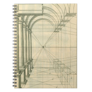 Cuaderno Arquitectura de época, perspectiva de columnas de