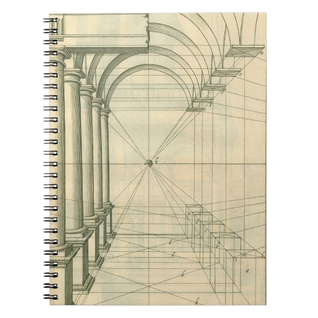 Cuaderno Arquitectura de época, perspectiva de columnas de  (Frente)