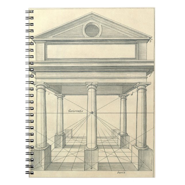 Cuaderno Arquitectura de época, pórtico romano con columnas (Frente)