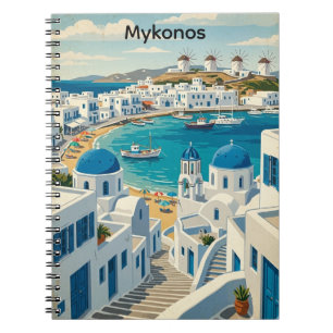 Cuaderno Arquitectura de Mykonos Grecia Molinos de viento a