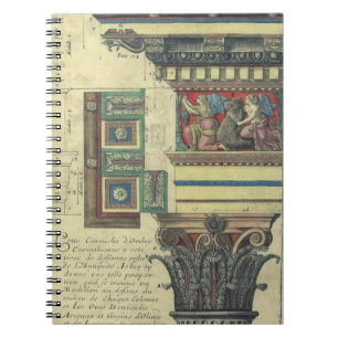Cuaderno Arquitectura vintage, columna con moldura de corni