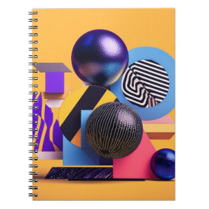 Cuaderno Arreglo abstracto con esferas coloridas