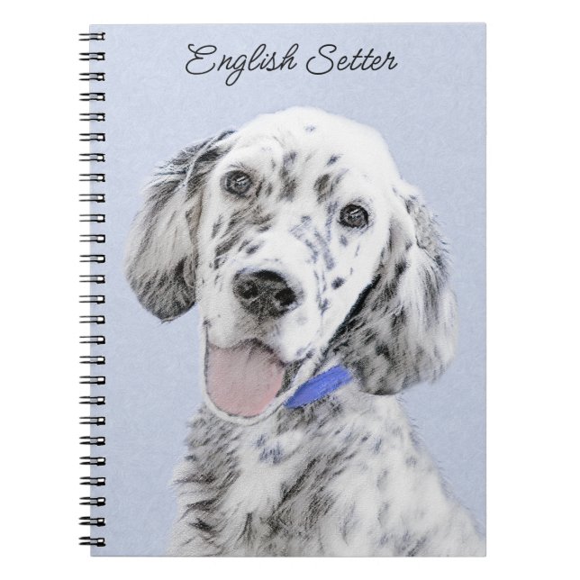 Cuaderno Arreglo de inglés azul Belton Pintura de perro (Frente)
