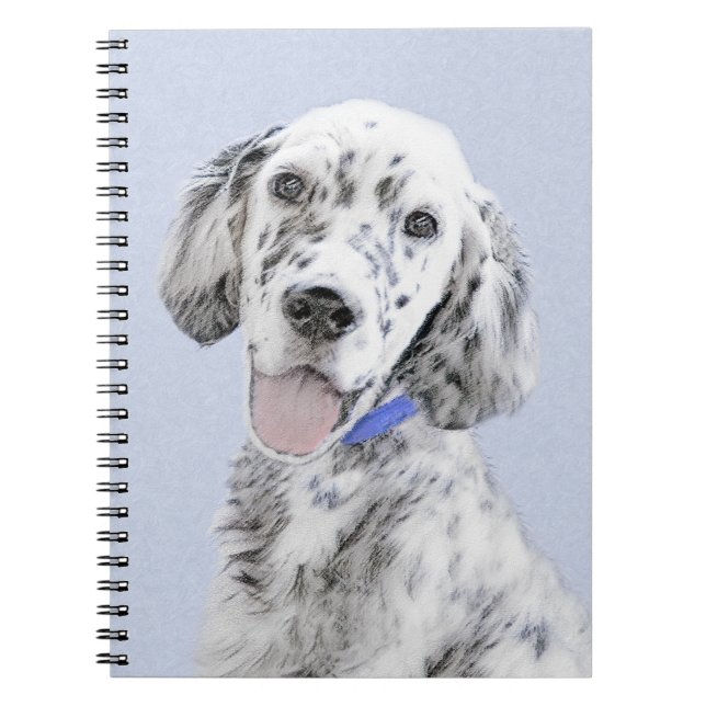 Cuaderno Arreglo de inglés azul Belton Pintura de perro (Frente)