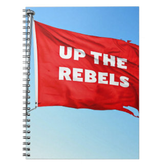 Cuaderno Arriba del bloc de notas en espiral de los rebelde
