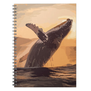 Cuaderno Arroyo de ballena sobre arte acuático oceánico