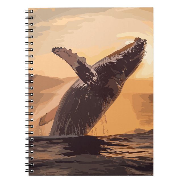 Cuaderno Arroyo de ballena sobre arte acuático oceánico (Frente)