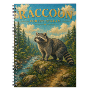 Cuaderno Arroyo del Bosque de Mapaches Acuarela GeoSaga