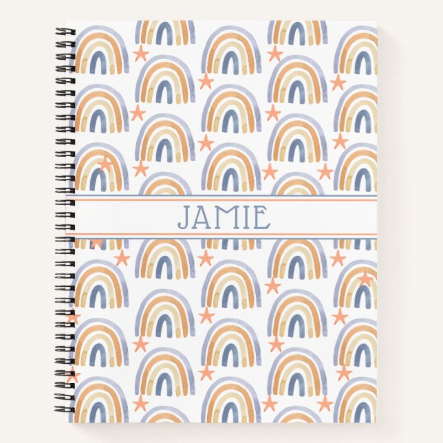 Cuaderno Arroyos de agua cúrcudos y estrellas personalizado (Anverso)