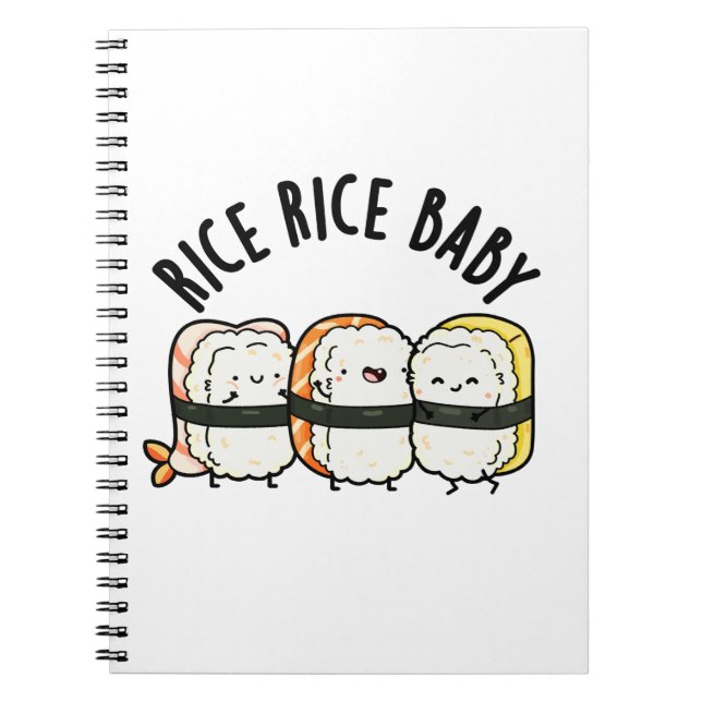 Cuaderno Arroz Arroz Bebé Divertido Chiste de Comida de Sus (Frente)