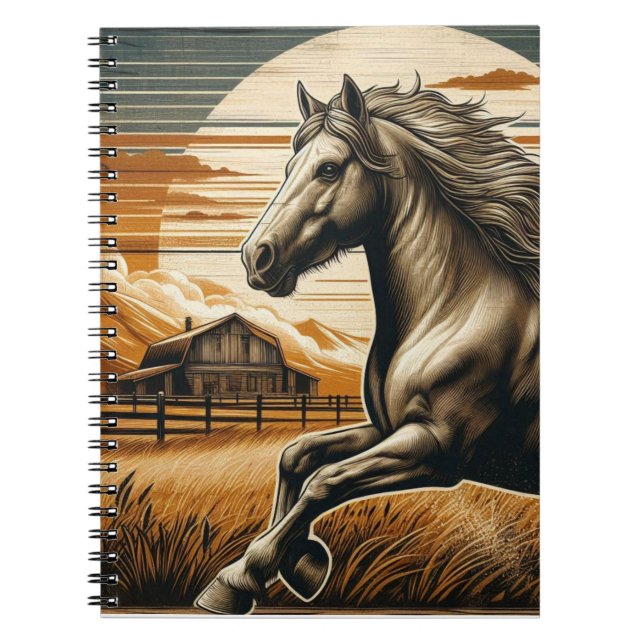 Cuaderno Arroz/caballo vintage/occidente (Frente)