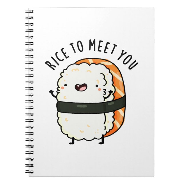 Cuaderno Arroz Para Conocerte Chiste Divertido de Sushi  (Frente)
