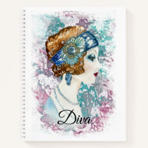 Cuaderno Art Deco 20 Moda Diva Watercolor Art