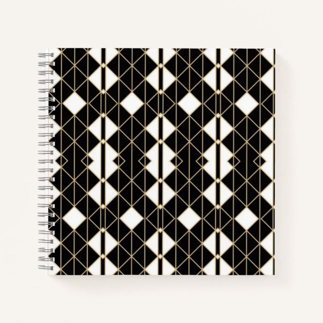 Cuaderno Art Deco Black and Gold Geometric luxury (Anverso)