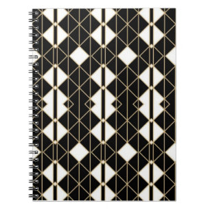 Cuaderno Art Deco Black and Gold Geometric luxury