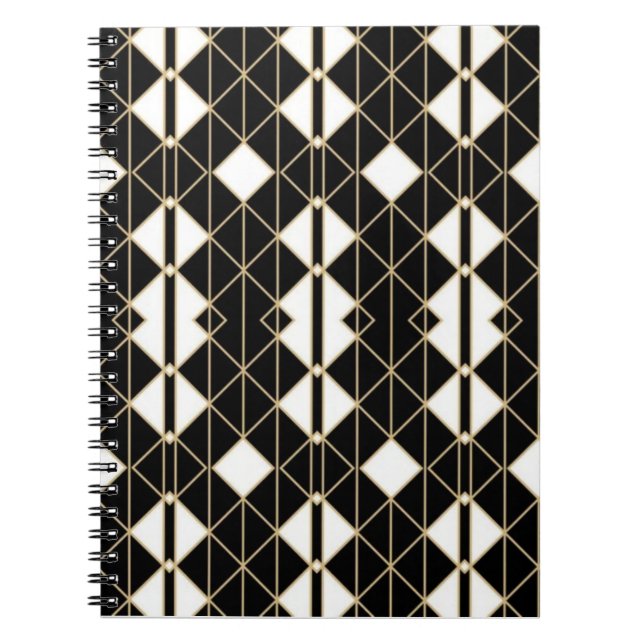 Cuaderno Art Deco Black and Gold Geometric luxury (Frente)
