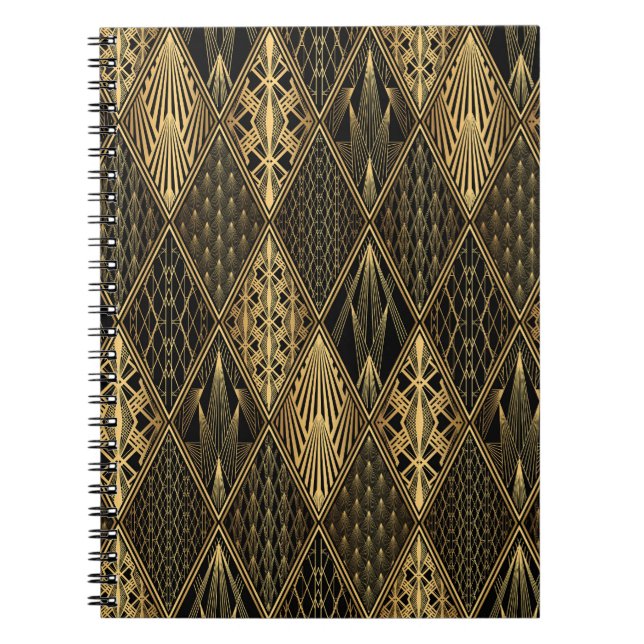 Cuaderno Art Deco Black Gold Elegance (Frente)