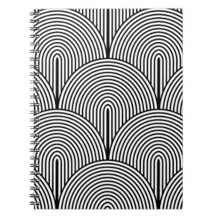 Cuaderno Art Deco, Blanco Negro De Lujo.