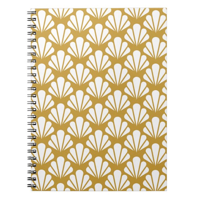 Cuaderno Art Deco, con un patrón geométrico floral sin cost (Frente)