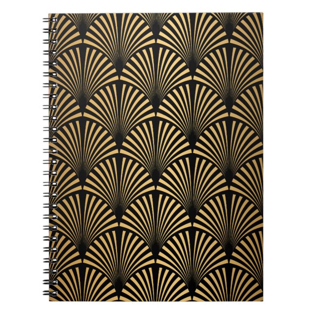 Cuaderno Art Deco: Escala de oro negro. (Frente)