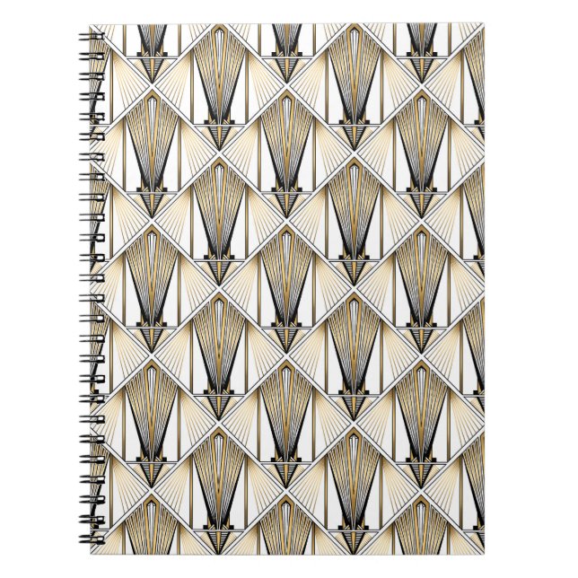 Cuaderno Art Deco, motivo de oro de lujo (Frente)