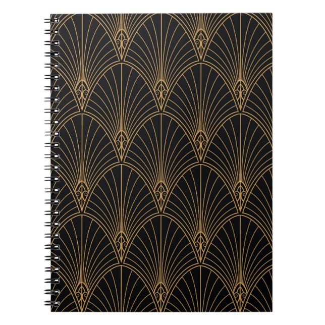 Cuaderno Art deco: patrón geométrico clásico. (Frente)