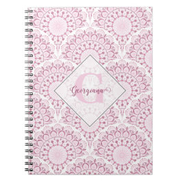 Cuaderno Art Deco personalizado Confetti rosa Mandala
