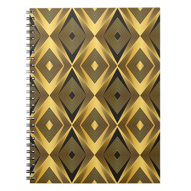 Cuaderno Art Deco: Resumen de fondo geométrico (Frente)