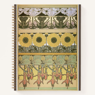 Cuaderno Art nouveau alphonse・fuschia girasol flora
