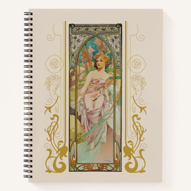Cuaderno Art Nouveau Alphonse Mucha - Despertar por la maña (Anverso)